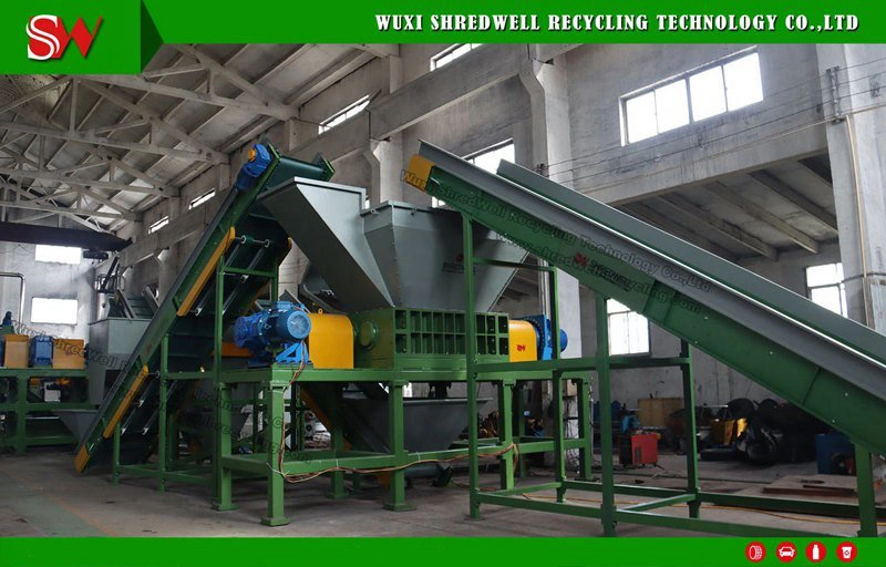 New Technology Old Car Tyre Shredder Equipment with Trommel to Recycle Waste Tires