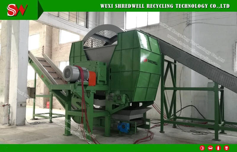 New Technology Old Car Tyre Shredder Equipment with Trommel to Recycle Waste Tires