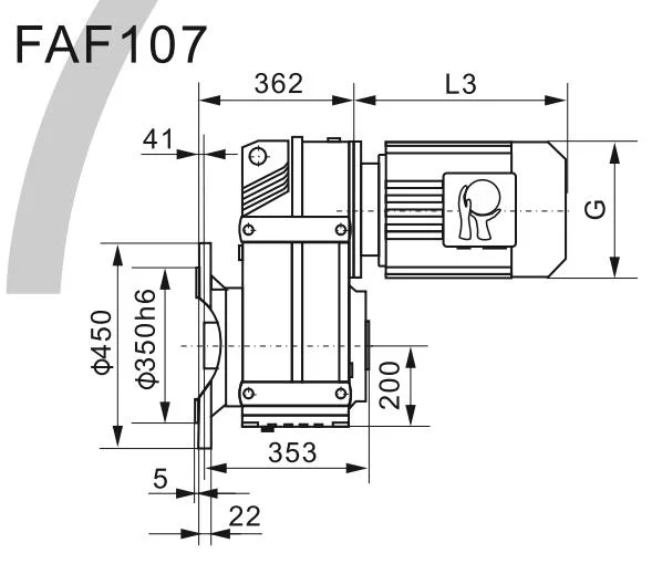 F107 Parallel Shaft Helical Gear Speed Reducer